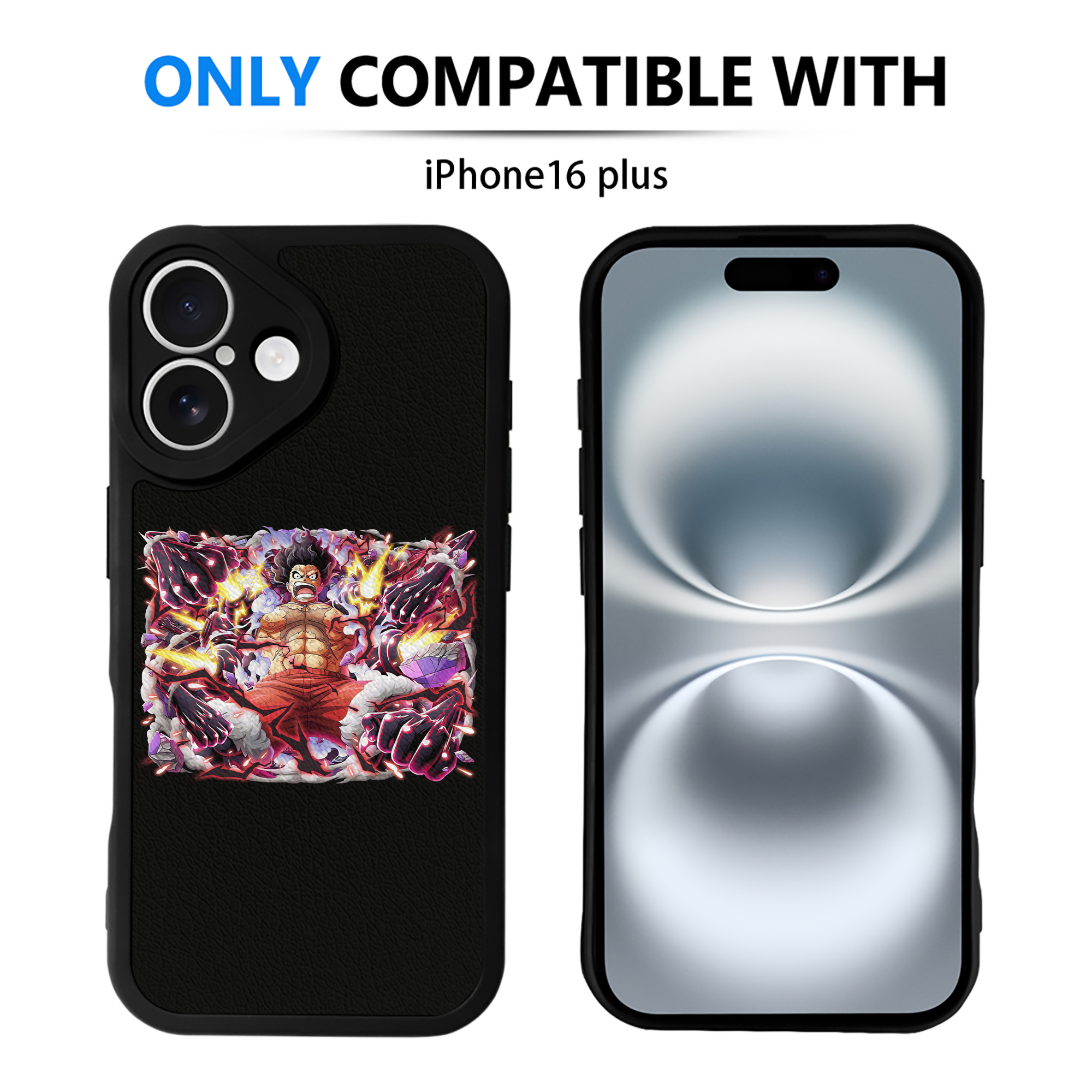 （画像用） ワンピース モンキー・D・ルフィ ONE PIECE Monkey D. Luffy 【iPhone 16シリーズ対応】シリコンスマホケース（レザー調） 材質：シリコン